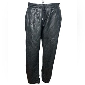 Lot78 lamb leather quilted drawstring pants